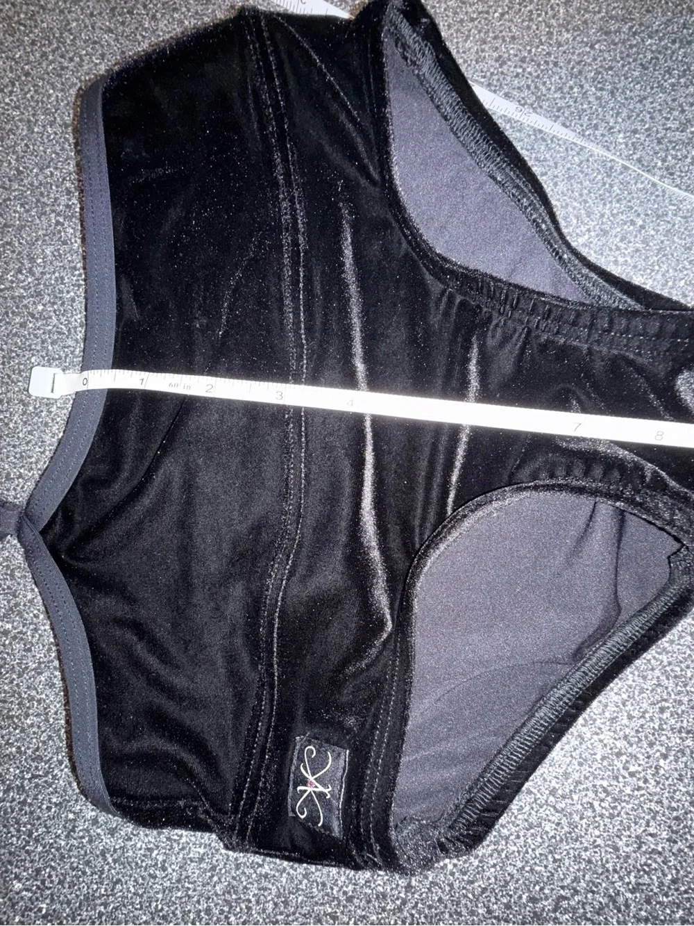 Kandi Kouture Black Velvet One Piece Leotard w/cut outs Size Child Large